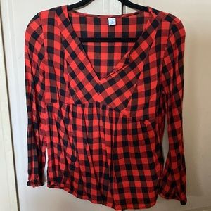 Buffalo plaid peplum top
